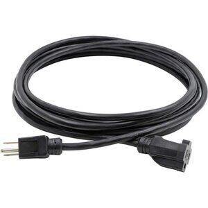 8 ft Indoor/Outdoor Extension Cord 16/3 SJTW, Black, Water & Weather Resistant